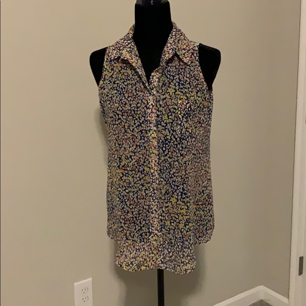 Rue21 Floral Navy Sheer Blouse